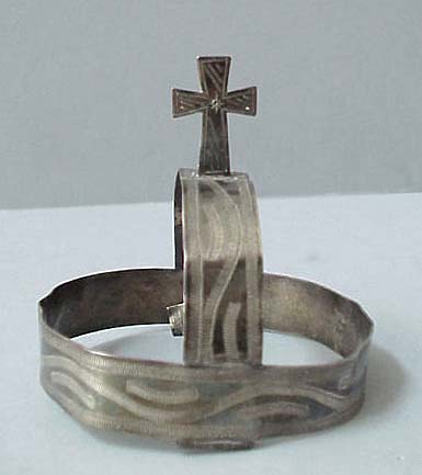 OLD SPANISH COLONIAL SILVER SANTO MADONNA, SAINT CROWN